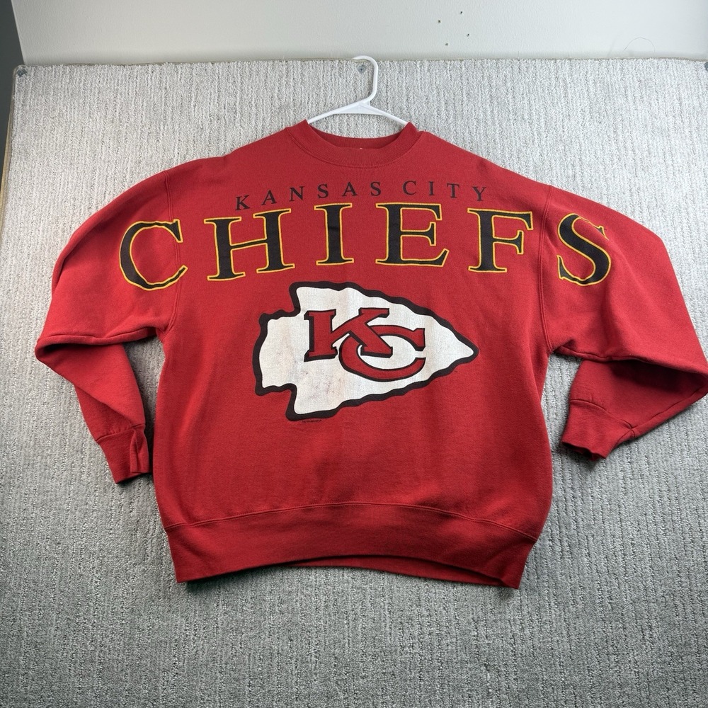 Vintage Kansas City Chiefs Spellout Sweatshirt Size Large
